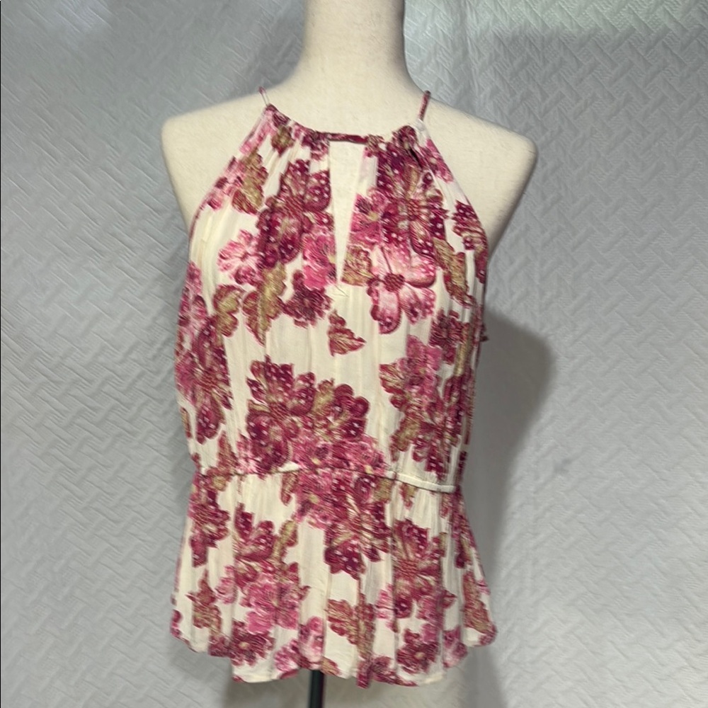 Old Navy Floral Pink and Cream Tank Top - Picture 1 of 2